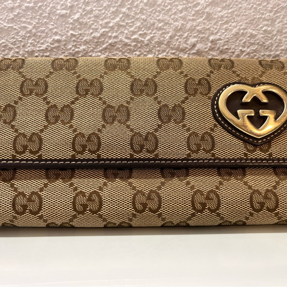 Authentic Gucci Brown and Gold Women's Clutch